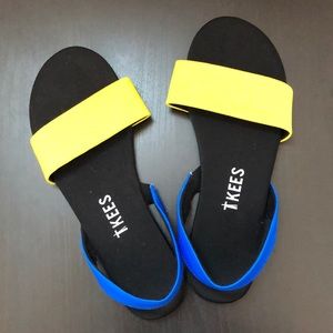 TKEES Sandal - Blue and Yellow Straps